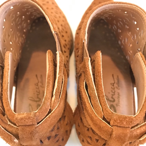 SBICCA Suede Ankle Boots Bohemian Chunky Block Heel Booties Women’s Size 7 - Picture 12 of 16